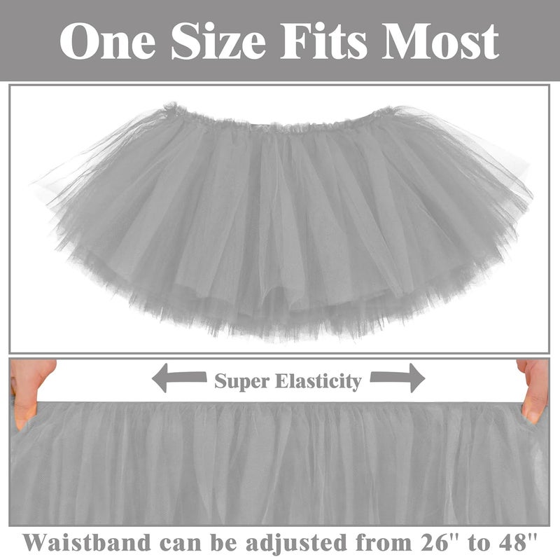 Sarfel Tutus for Women 5 Layered Adult Tutu Skirts for Women Halloween Tutu for Womens 80s Costume Womens Fully Skirt Tulle Skirt - Image 4